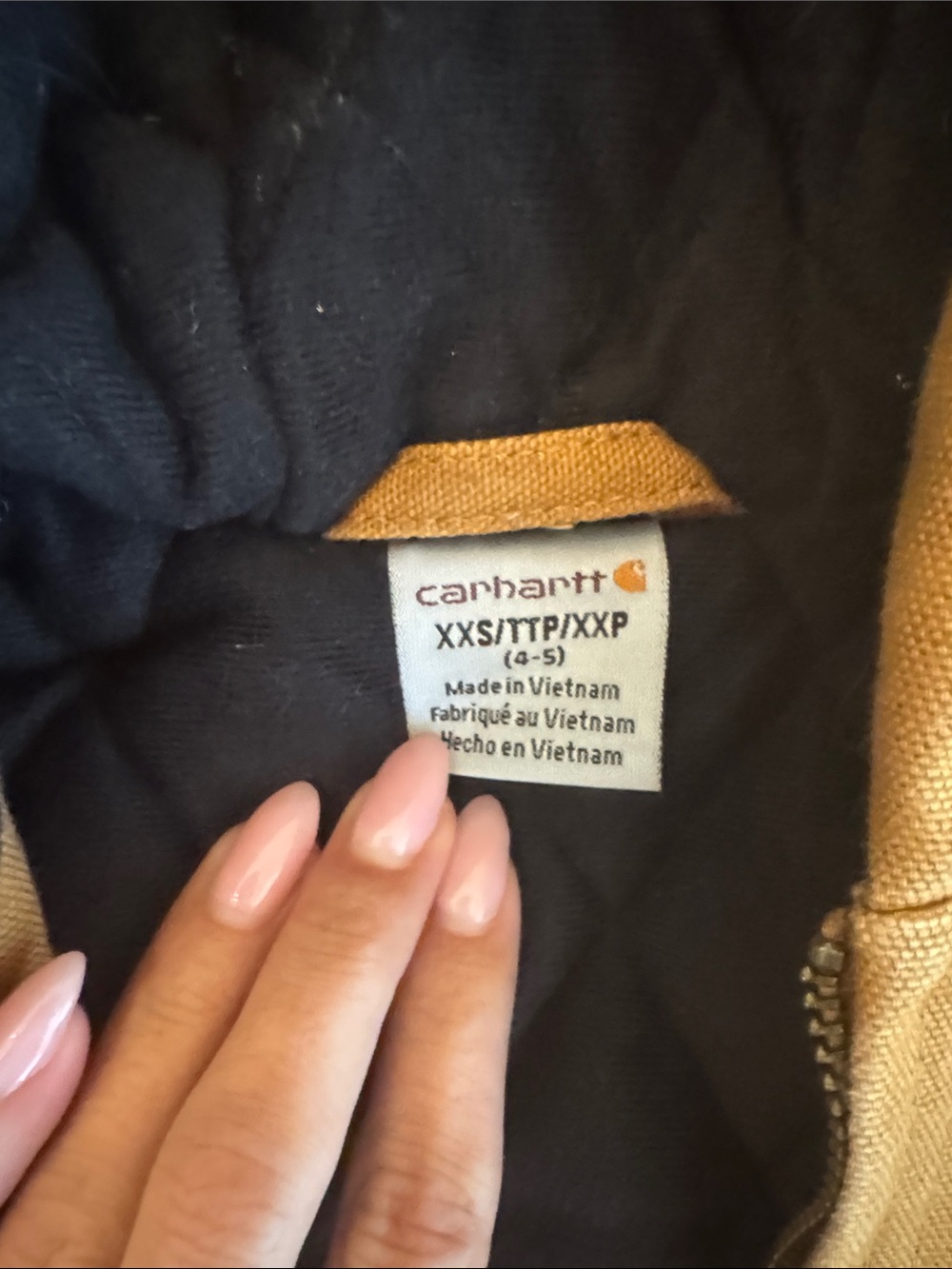 Carhartt Kids Tan Hooded Quilted-Lined Work Jacket - Picture 3 of 5
